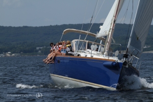 J160 Heron and crew enjoy a sunny afternoon during the Penobscot Bay 